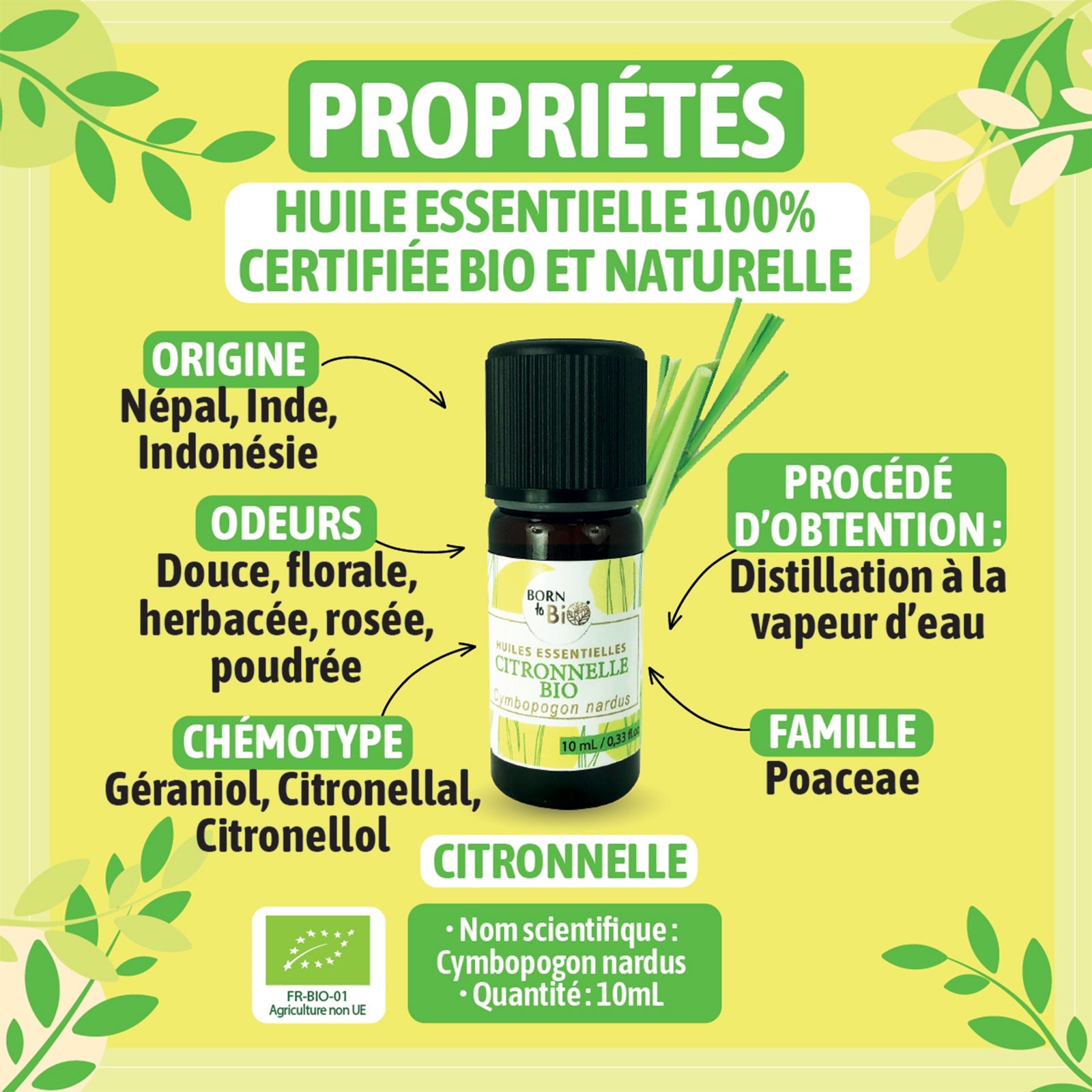 Huile essentielle Citronnelle Certifiée Bio-1
